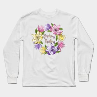 Kindness Matters - Floral Art Long Sleeve T-Shirt